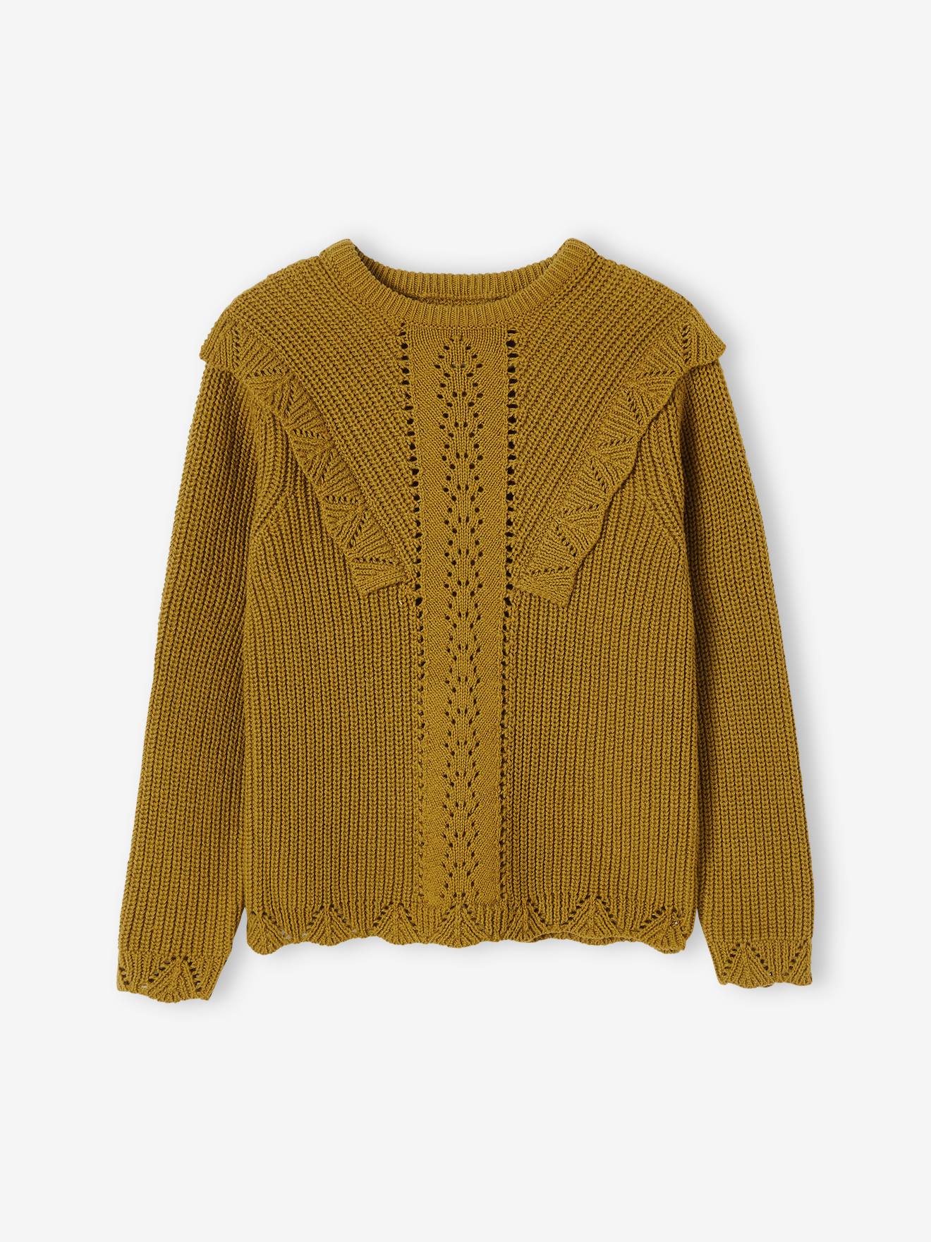 Vertbaudet Mädchen Pullover mit Volants Oeko-Tex