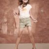 Vertbaudet Mädchen Shorts mit Glanzstickerei