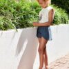 Vertbaudet Mädchen Shorts mit Volants
