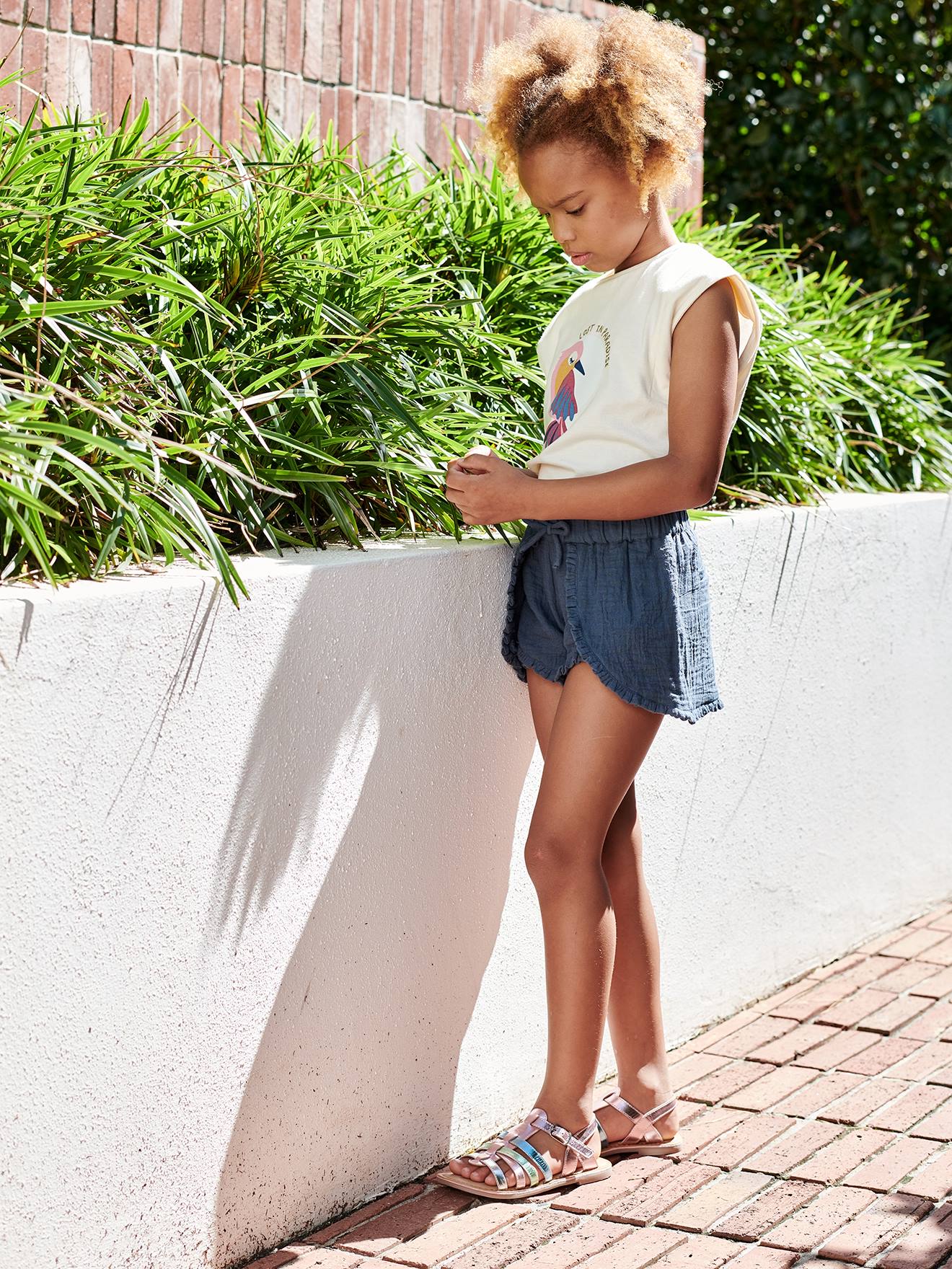 Vertbaudet Mädchen Shorts mit Volants