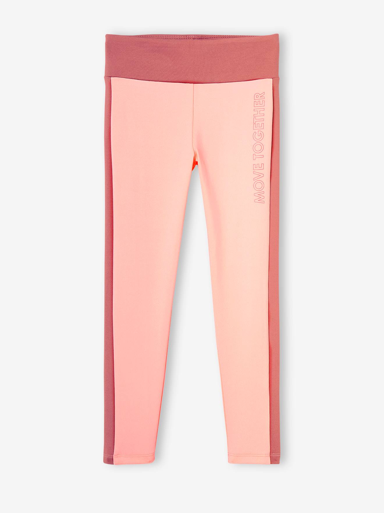 Vertbaudet Mädchen Sportleggings mit seitlichen Streifen neon