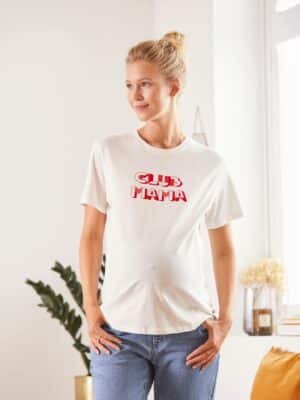 Vertbaudet T-Shirt mit Messageprint für Schwangerschaft & Stillzeit