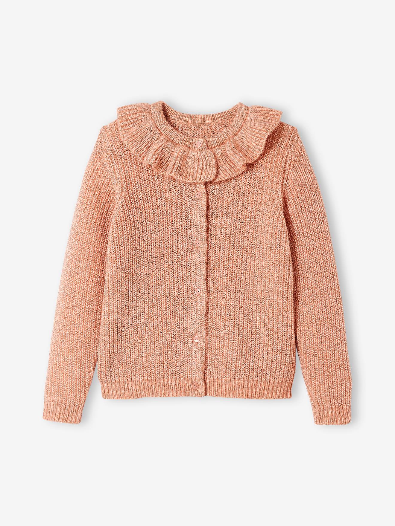 Vertbaudet Warmer Mädchen Cardigan mit Kragen Oeko-Tex